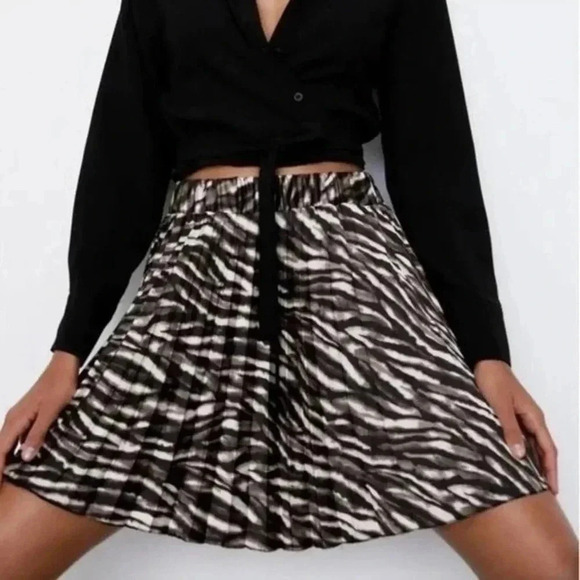 Talbots Dresses & Skirts - Talbots Petite Zebra Print MIDI Pleated Skirt Womens Size 8P